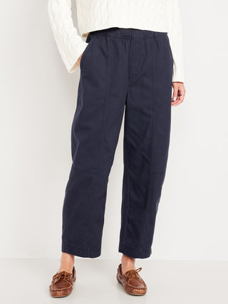 Pantalón Talle Alto con Cintura Elástica de Algodón