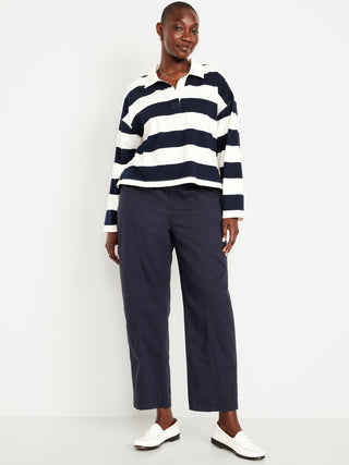 Pantalón Talle Alto con Cintura Elástica de Algodón
