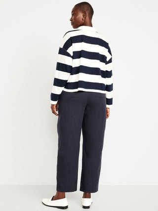 Pantalón Talle Alto con Cintura Elástica de Algodón