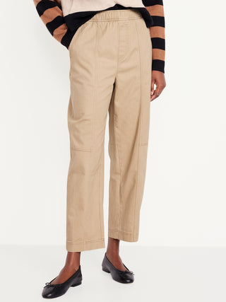 Pantalón Talle Alto con Cintura Elástica de Algodón