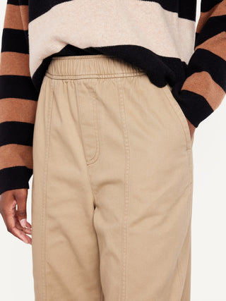Pantalón Talle Alto con Cintura Elástica de Algodón