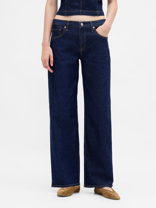 Jeans Holgados Talle Medio con Bolsillos.