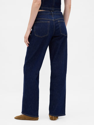 Jeans Holgados Talle Medio con Bolsillos.