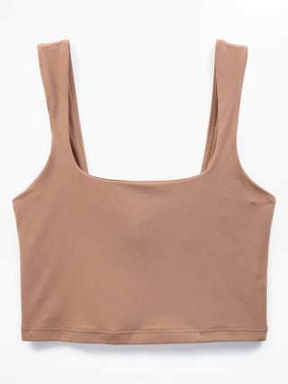 Sujetador Deportivo Corto con Cuello Cuadrado