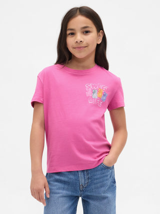 Camiseta Manga Corta con Gráfico, Niña