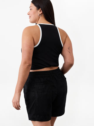 Short con Cintura Elástica de Lino