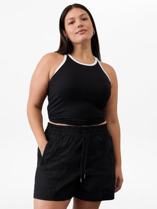 Short con Cintura Elástica de Lino
