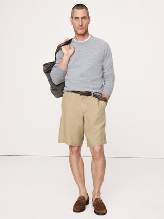Short Talle Medio con Cintura Elástica de Lino