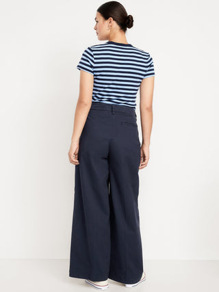 Pantalón Wide Leg Talle Alto de Algodón