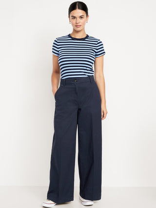 Pantalón Wide Leg Talle Alto de Algodón