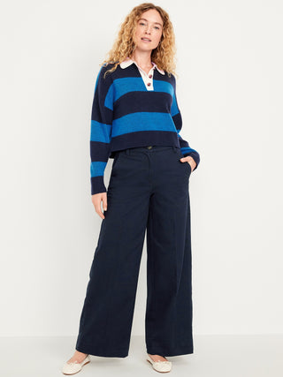 Pantalón Wide Leg Talle Alto de Algodón