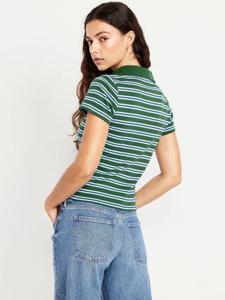 Polo Manga Corta con Estampado de Rayas