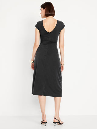 Vestido Midi con Detalle Fruncido