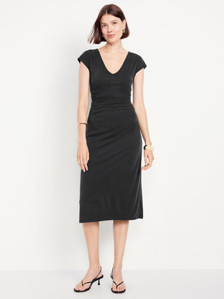 Vestido Midi con Detalle Fruncido