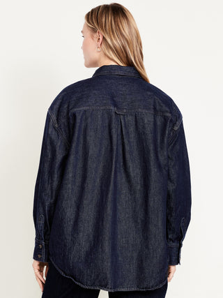 Camisa Denim Manga Larga con Bolsillo