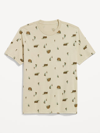 Camiseta Manga Corta de Algodón con Estampado
