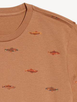 Camiseta Manga Corta de Algodón con Estampado