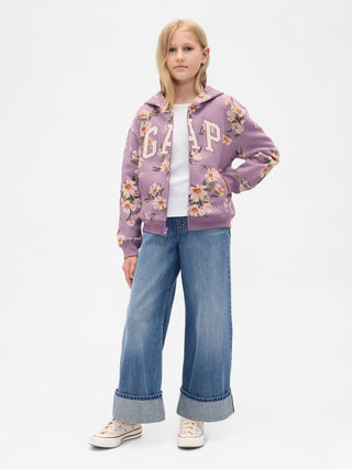 Sudadera con Capucha y Estampado Floral, Niña