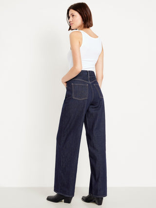 Jeans Baggy Talle Alto con Bolsillos