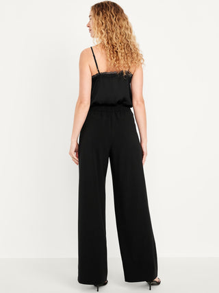 Pantalón Wide Leg con Cintura Elástica
