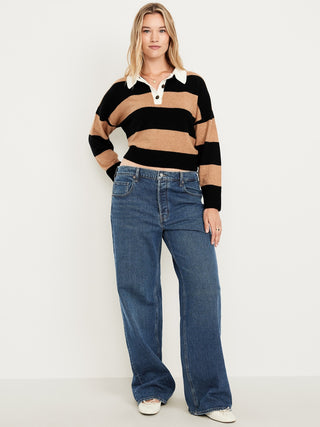 Jeans Slouchy Talle Medio con Bolsillos