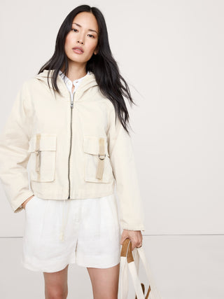Chaqueta con Bolsillos Delanteros de Algodón