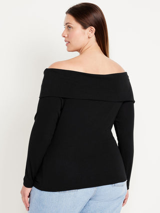 Blusa Ajustada con Hombros Descubiertos