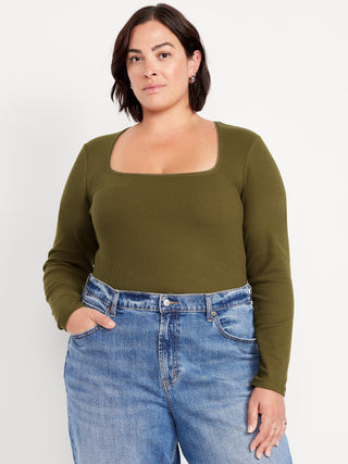 Blusa Cuello Cuadrado de Algodón