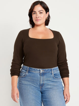 Blusa Cuello Cuadrado de Algodón