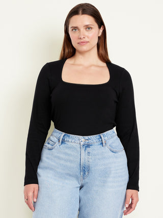 Blusa Cuello Cuadrado de Algodón