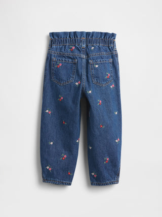 Jeans con Cintura Elástica Estampado Floral, Bebé