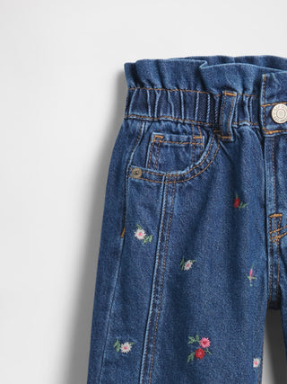 Jeans con Cintura Elástica Estampado Floral, Bebé