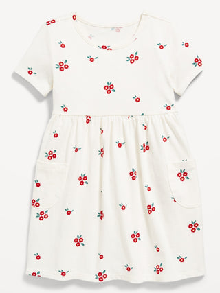 Vestido Manga Corta con Estampado, Bebé
