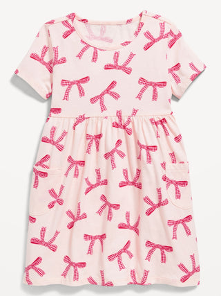 Vestido Manga Corta con Estampado, Bebé