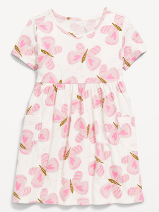 Vestido Manga Corta con Estampado, Bebé