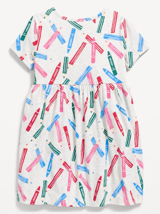 Vestido Manga Corta con Estampado, Bebé