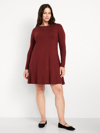 Vestido Cuello Redondo Manga Larga