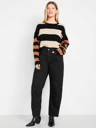 High-Waisted Baggy Barrel Ankle Jeans.