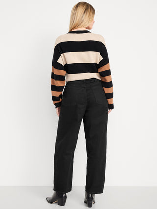 High-Waisted Baggy Barrel Ankle Jeans.