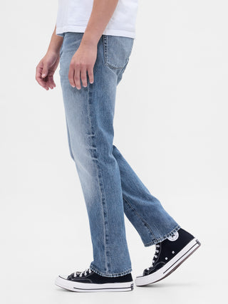 Jeans Rectos Talle Medio con Bolsillos