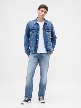 Jeans Rectos Talle Medio con Bolsillos