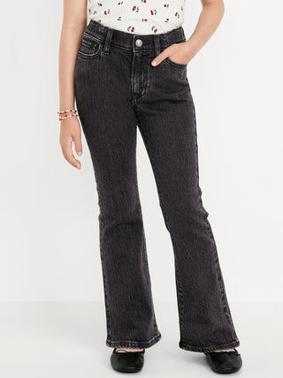 Jeans wow de tiro alto y campana para niñas.