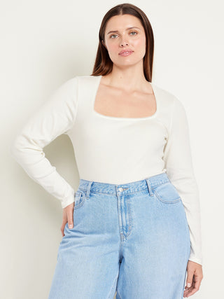 Blusa Cuello Cuadrado de Algodón