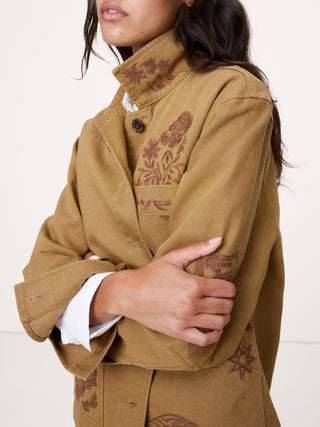 Chaqueta Oversize con Detalle Bordado