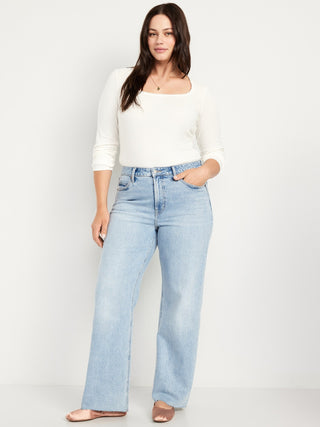 Jeans Wide Leg Talle Alto con Bolsillos