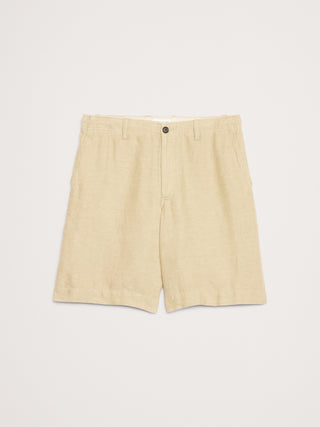 Short Talle Medio con Cintura Elástica de Lino