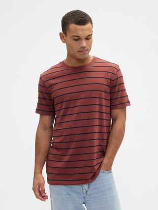 Camiseta Manga Corta con Estampado Rayas