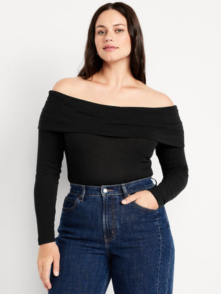 Blusa Ajustada con Hombros Descubiertos