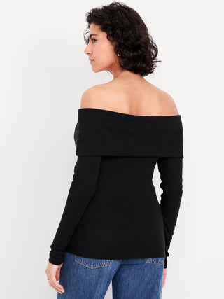 Blusa Ajustada con Hombros Descubiertos