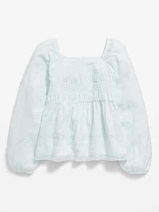 Blusa Manga Larga con Detalle Fruncido, Niña